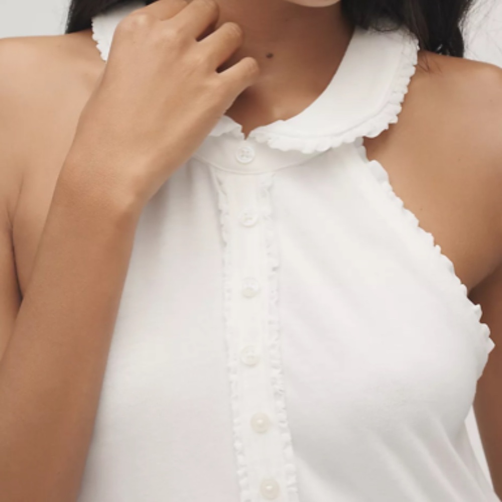 🆕 Maeve Collared Halter Ruffled Tunic - Picture 2 of 14